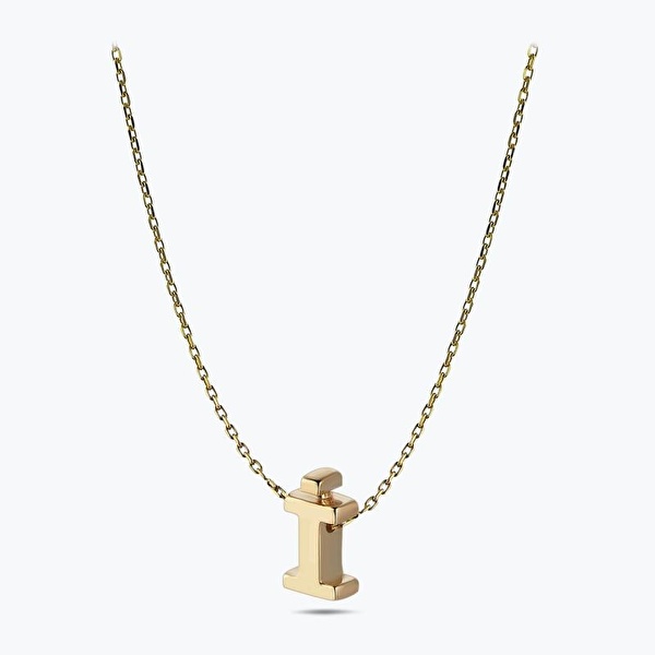 Altın İ Harfi Kolye