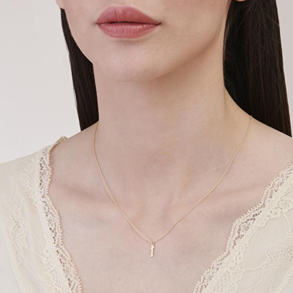 Altın İ Harfi Kolye