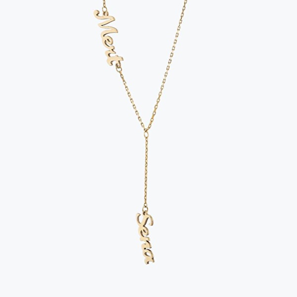 Altın Çift İsimli Kolye