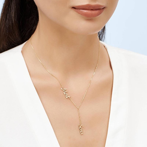 Altın Çift İsimli Kolye