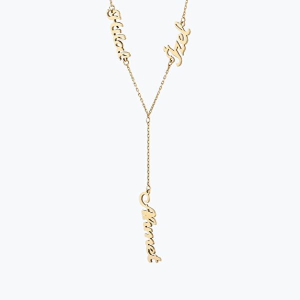 Altın Üç İsimli Kolye