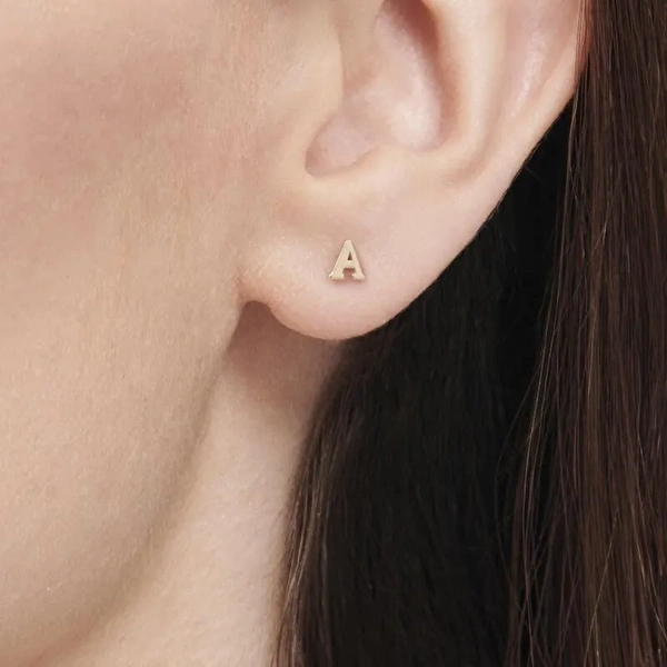 Altın A Harfi Küpe