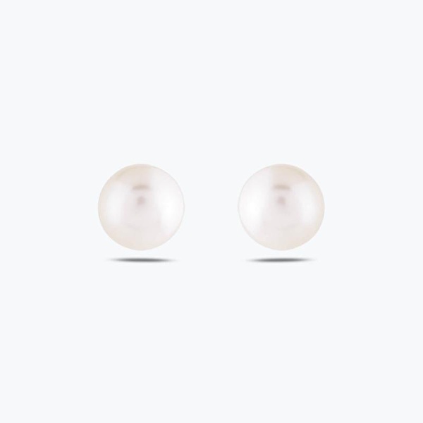 Altın Yassı İnci Küpe