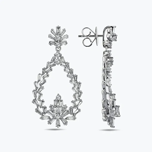 1.14 Karat Pırlanta Baget Küpe