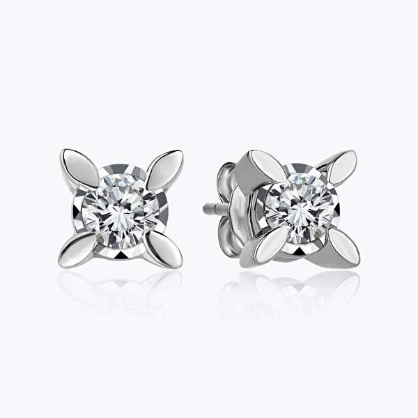 0.29 Karat Pırlanta Tektaş Küpe