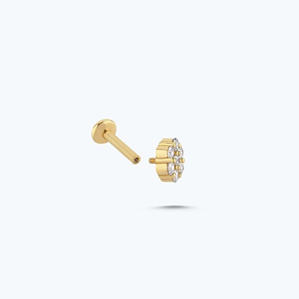 0.05 Karat Pırlanta Üçgen Tragus Piercing