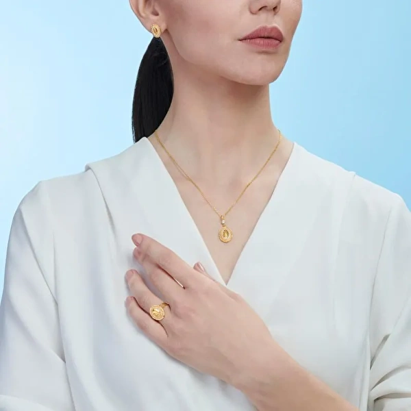 22 Ayar Altın Tuğralı Set