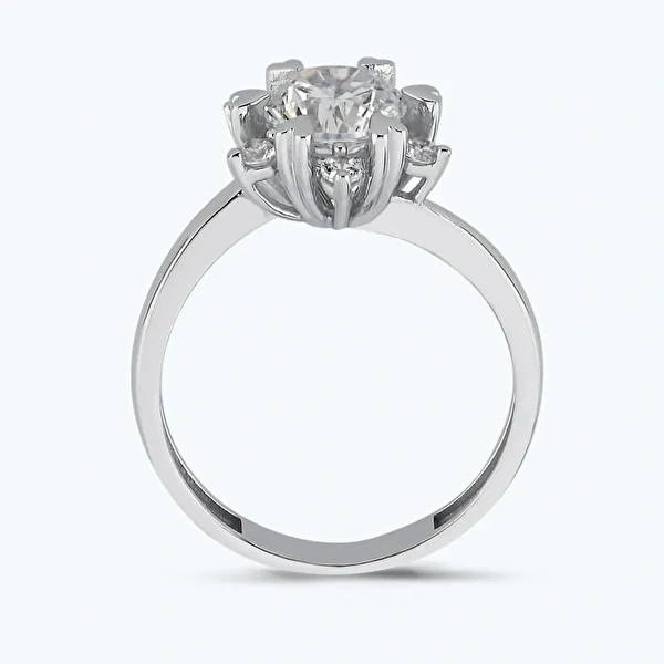 Altın Tektaş Kalpli Yüzük