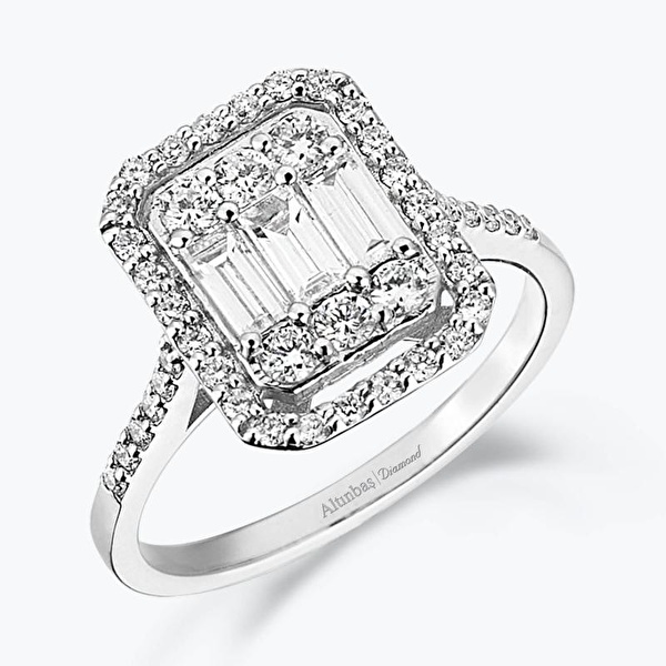 1.09 Karat Pırlanta Baget Yüzük