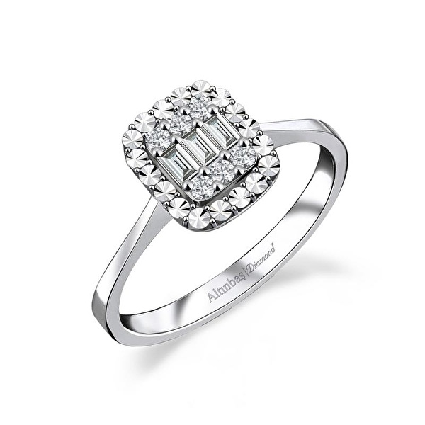 0.15 Karat Pırlanta Baget Yüzük