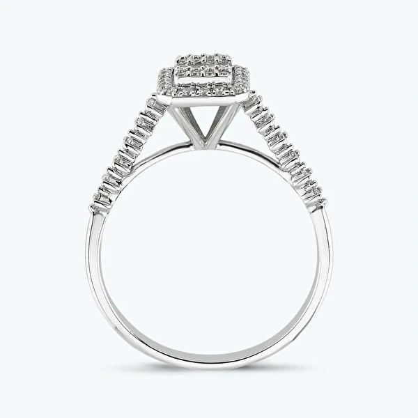 0.46 Karat Pırlanta Baget Yüzük