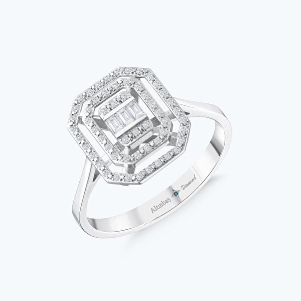 0.14 Karat Pırlanta Baget Yüzük