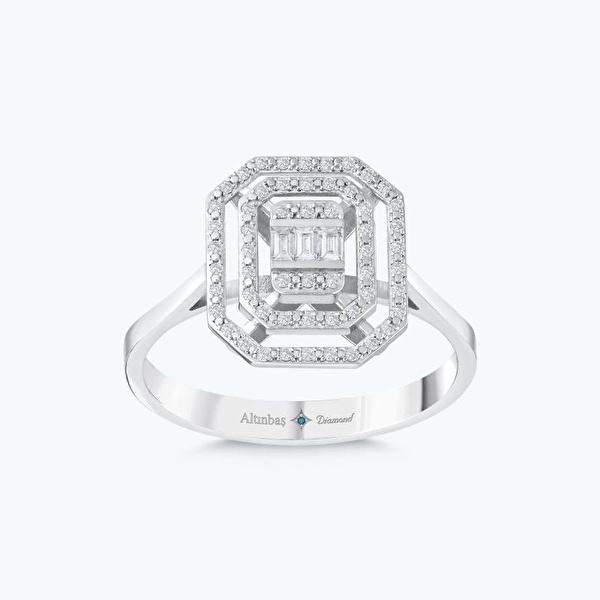 0.14 Karat Pırlanta Baget Yüzük