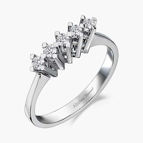 0.16 Karat Pırlanta Beştaş Yüzük