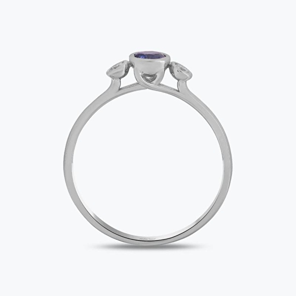 0.32 Karat Pırlanta Safir Tria Yüzük