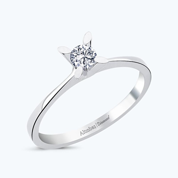 0.18 Karat Pırlanta Tektaş Yüzük