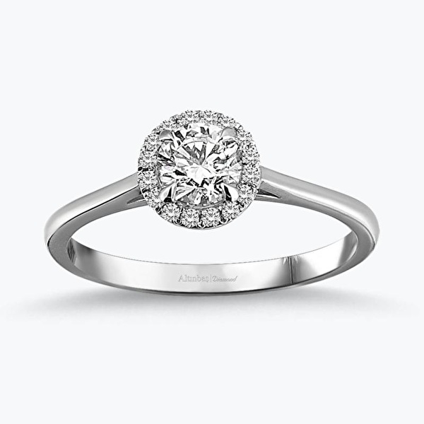 0.09 Karat Pırlanta Topaz Taşlı Yüzük