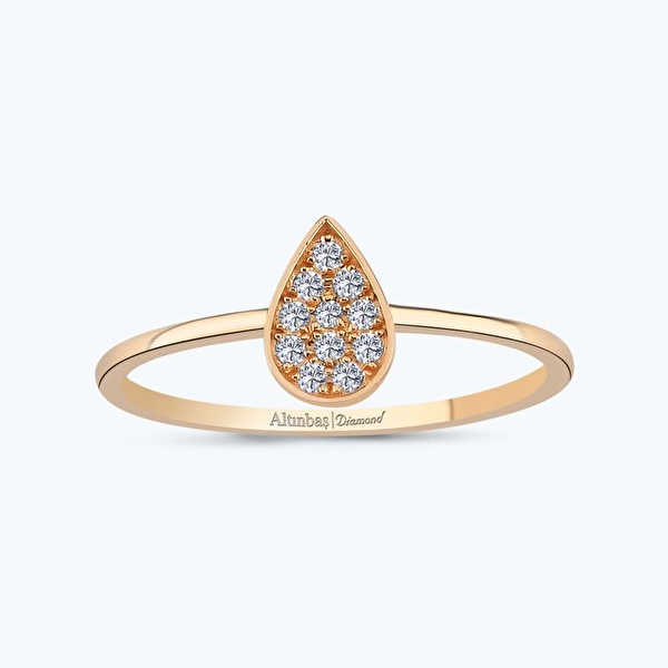0.08 Karat Pırlanta Damla Yüzük