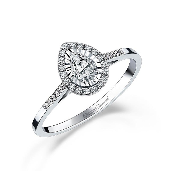 0.16 Karat Pırlanta Damla Yüzük