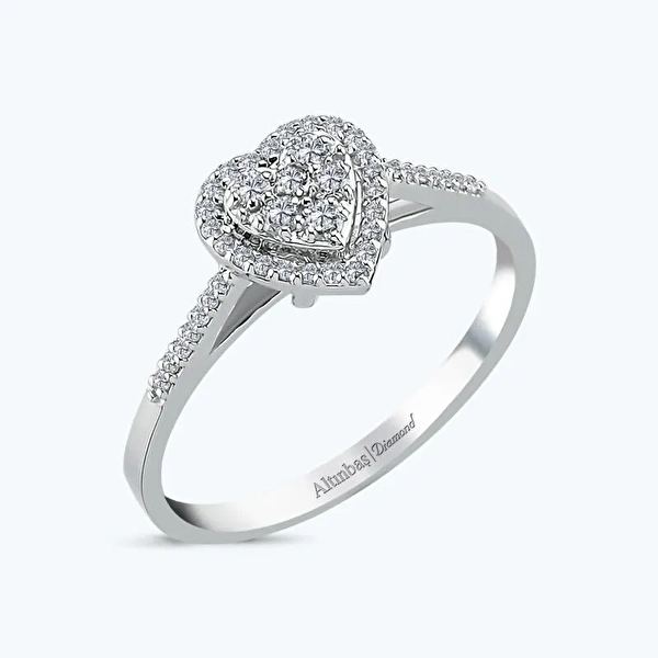 0.19 Karat Pırlanta Kalp Yüzük