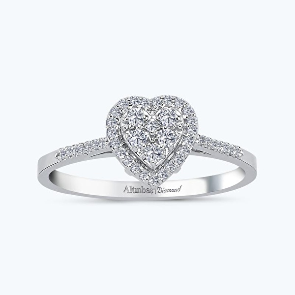 0.19 Karat Pırlanta Kalp Yüzük