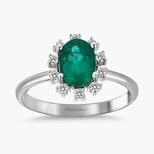 1.52 Karat Pırlanta Zümrüt Yüzük