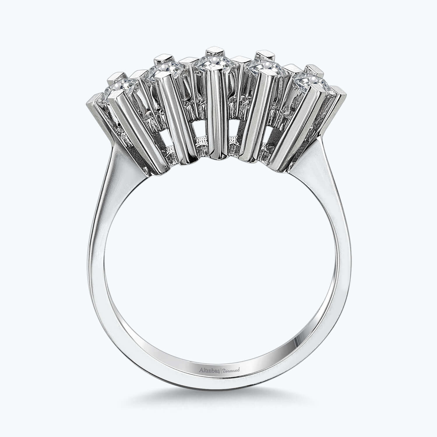 Delicate Diamond Ring-5 Stone Diamond Rings 14K Yellow Gold Women's Birthday Gift Ring Multi Stone Cluster Diamond Ring Anniversary Ring