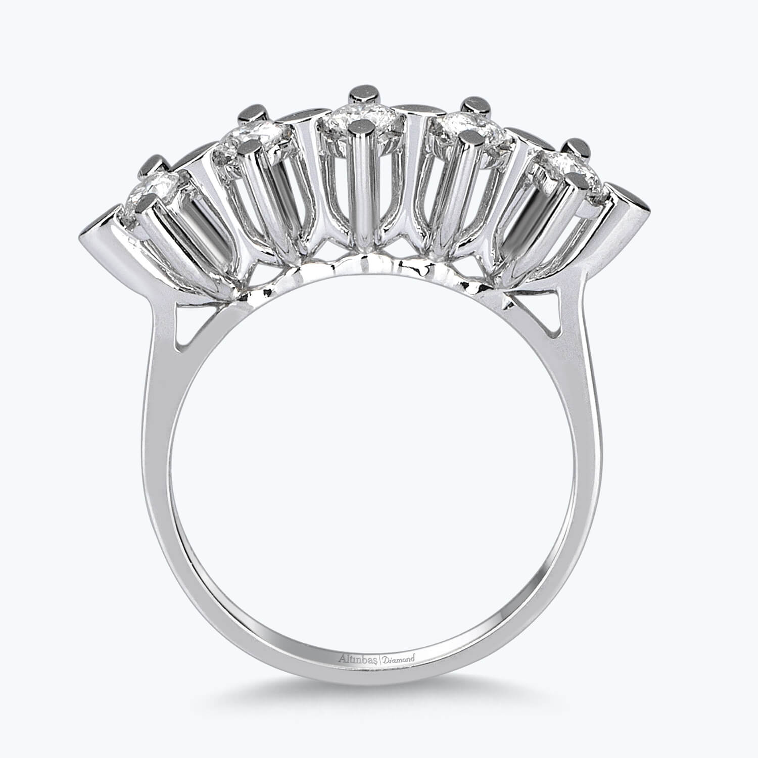 Delicate Diamond Ring-5 Stone Diamond Rings 14K Yellow Gold Women's Birthday Gift Ring Multi Stone Cluster Diamond Ring Anniversary Ring