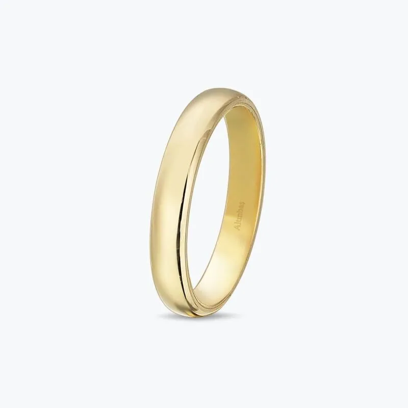 Gold Classical Dished Dual Wedding Ring