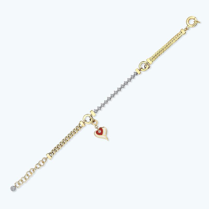 Mood Heart Gold Chain Bracelet