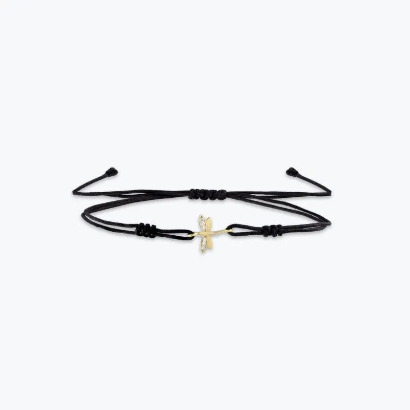 Dragonfly Cord Gold Bracelet