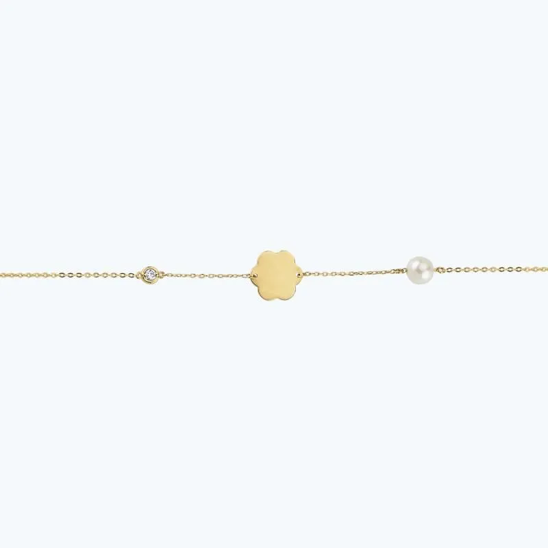 0.02 Carat Flower Diamond Bracelet