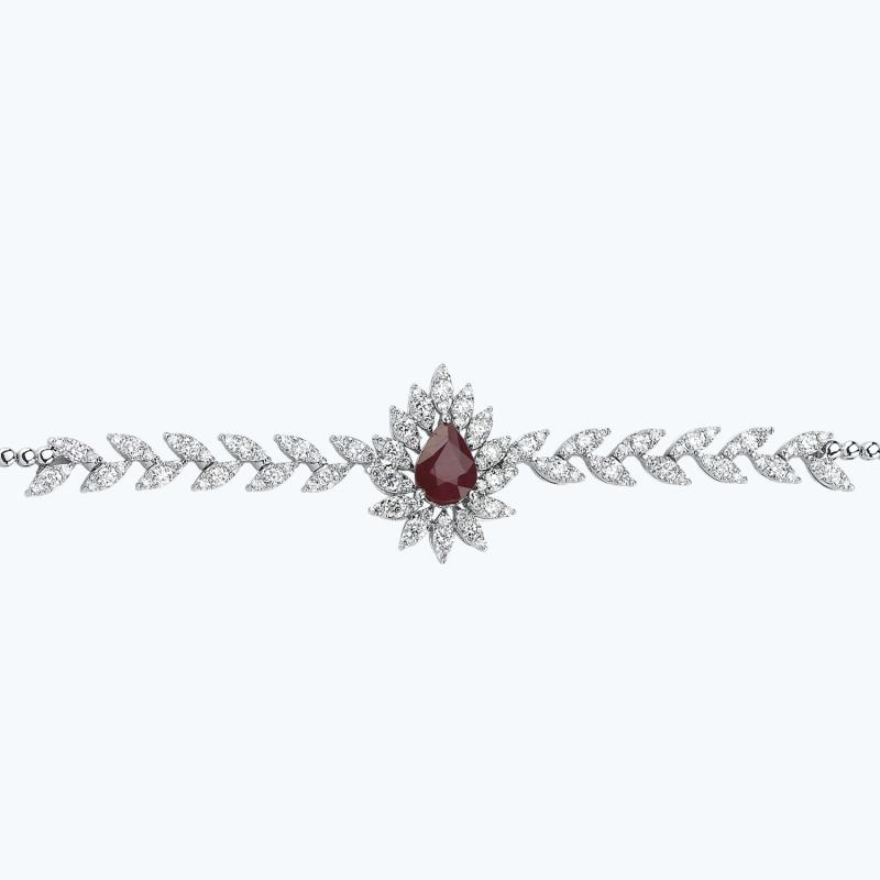 1.59 Carat Ruby Diamond Bracelet