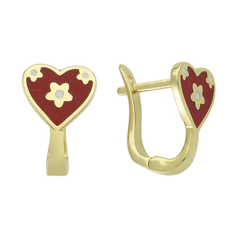 Kids' Heart Gold Earrings
