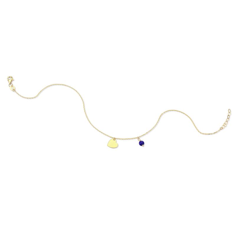 Marin Heart Anklet with Lapis Stone