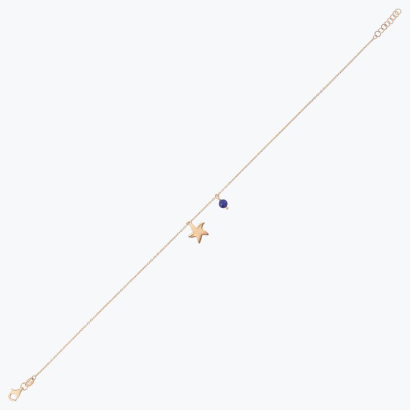 Marin Star Anklet with Lapis Stone