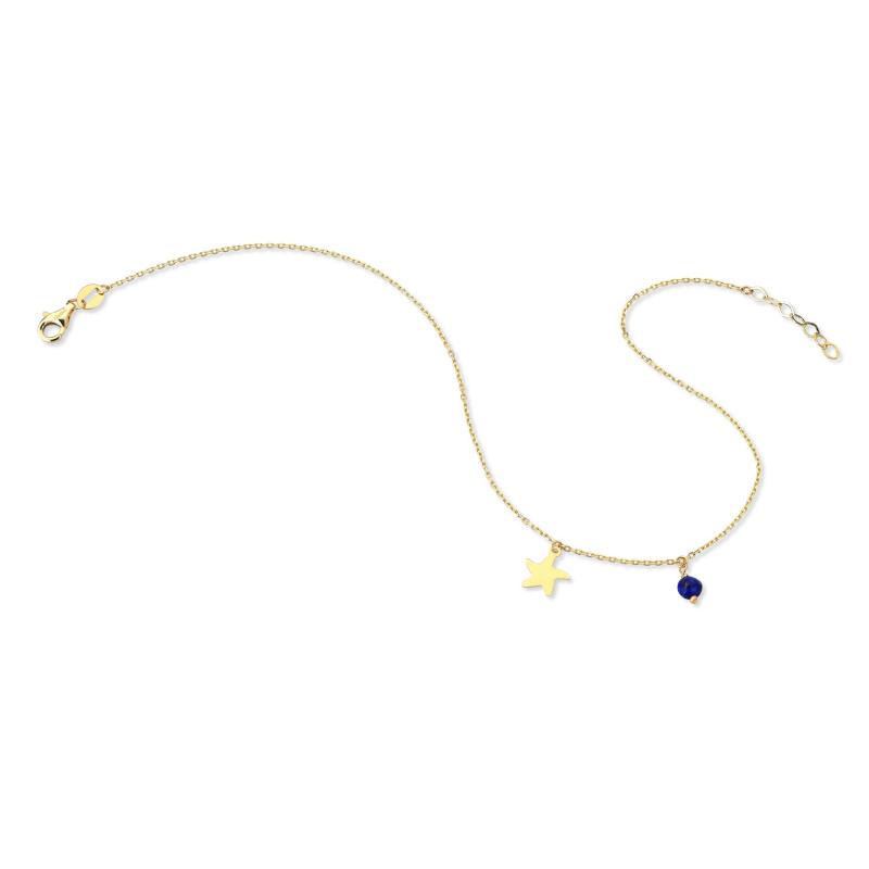 Marin Star Anklet with Lapis Stone