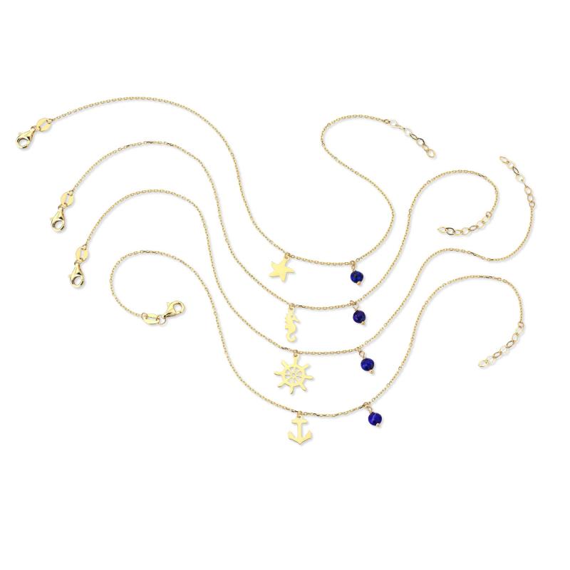 Marin Seahorse Anklet with Lapis Stone