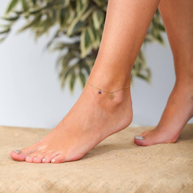 Marin Anklet with Lapis Stone