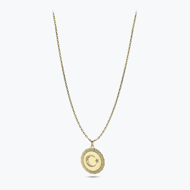 Altinbas Life Moon and Star Gold Necklace