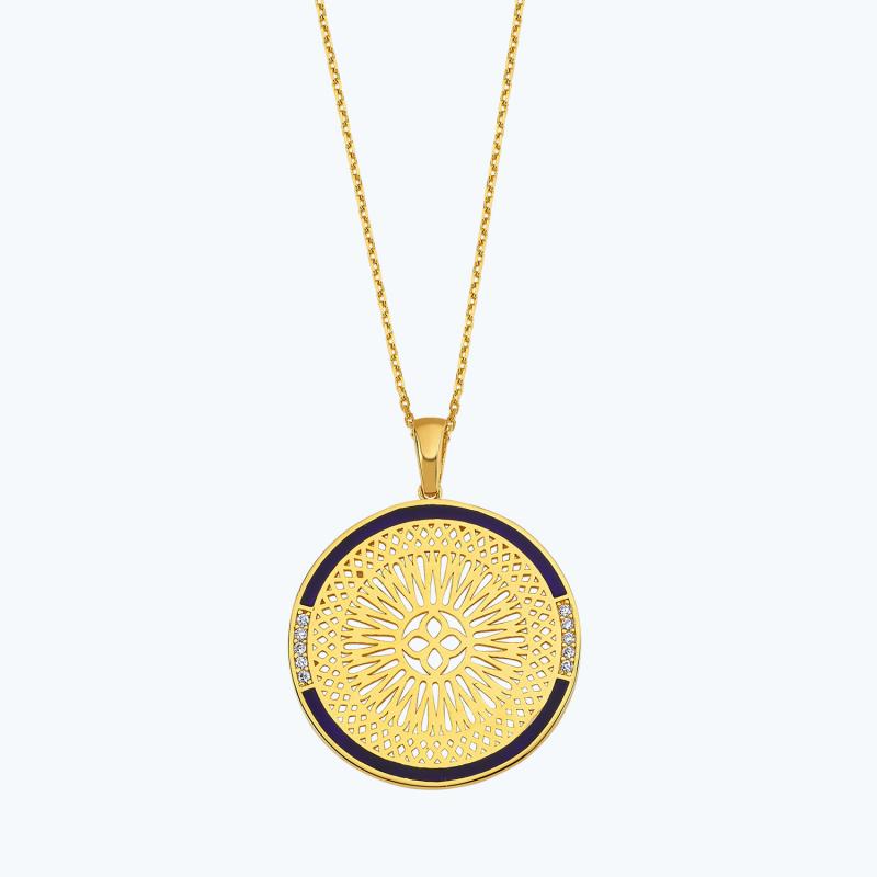 22K Mandala Gold Necklace