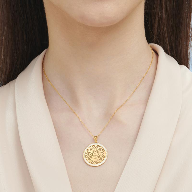 22K Mandala Gold Necklace