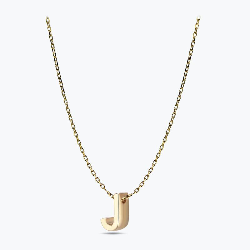 Letter J Gold Necklace