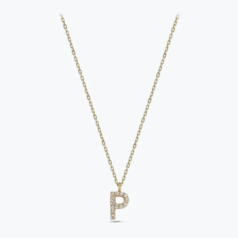 Letter P Gold Necklace