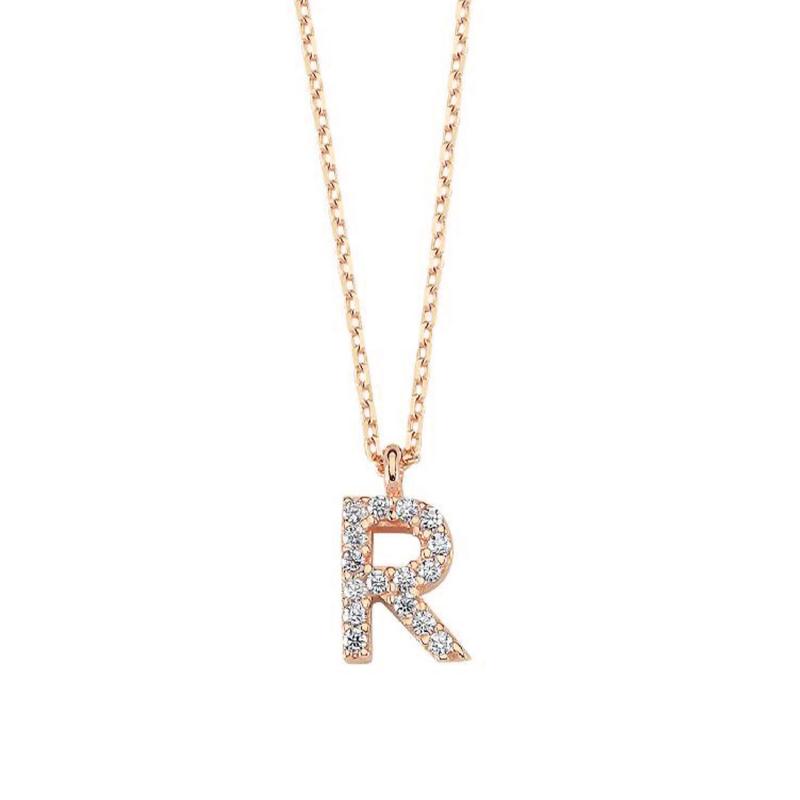 Letter R Gold Necklace