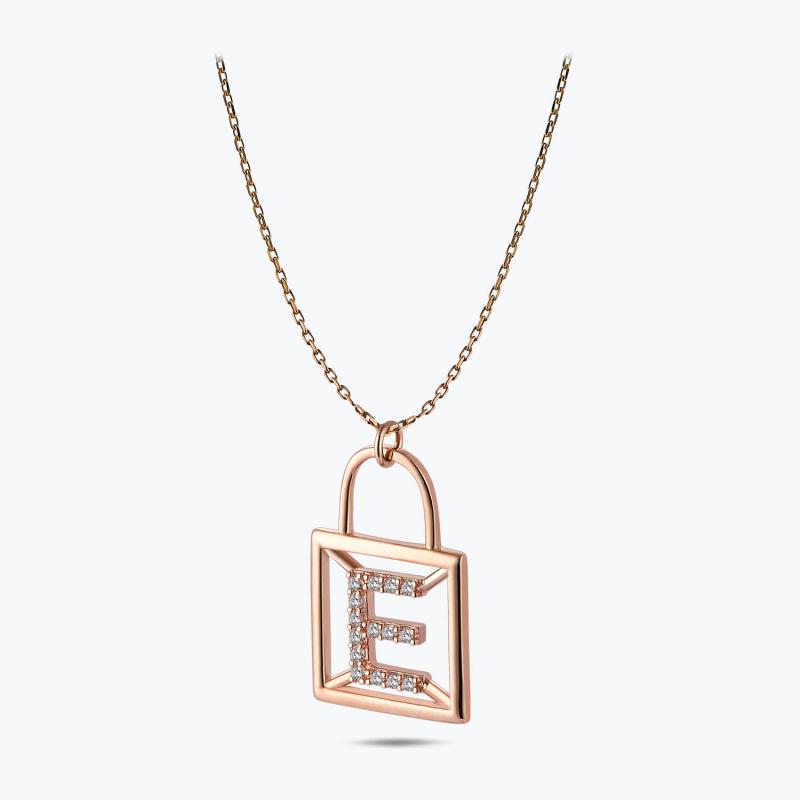 Letter E Gold Necklace