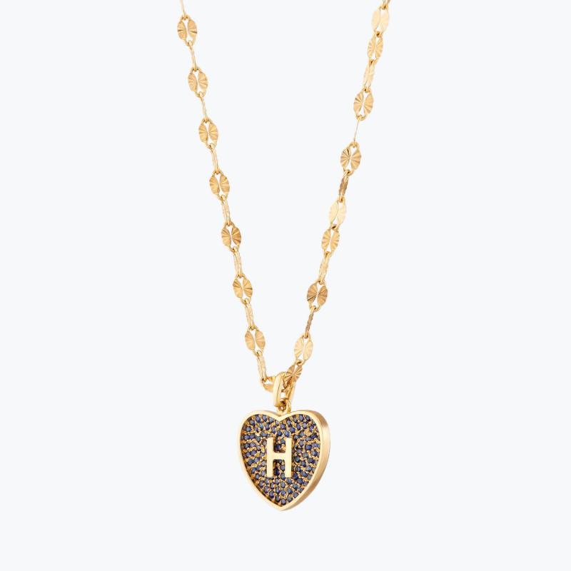 Marin Letter H Gold Necklace