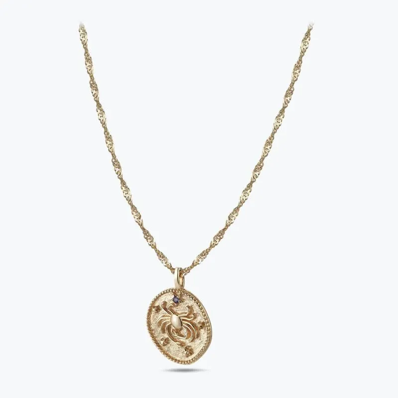 Zodiac Sign Gold Necklace-Cancer