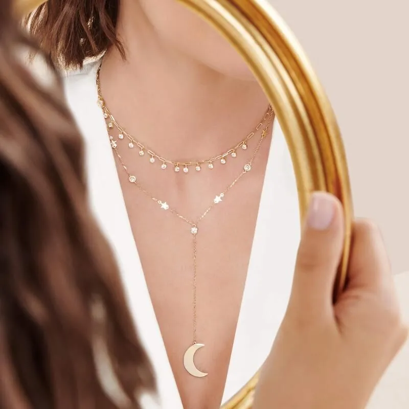 Moon Reflection Gold Necklace