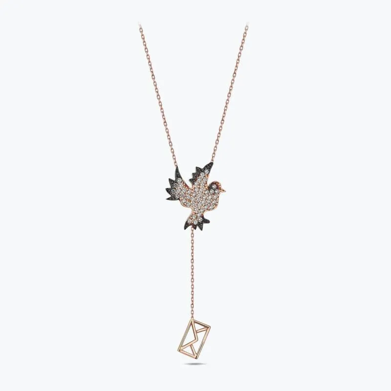 Homing Pigeon Gold Necklace